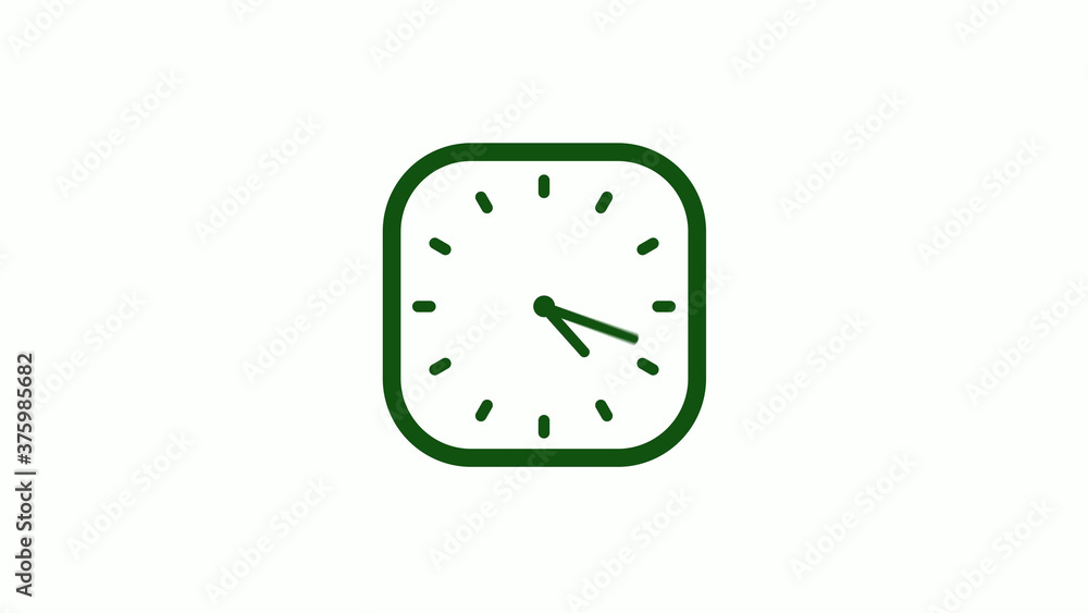 12 hours green dark counting down clock icon,square clock icon 12 hours green dark counting down clock icon,square clock icon