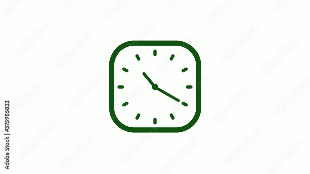 12 hours green dark counting down clock icon,square clock icon 12 hours green dark counting down clock icon,square clock icon