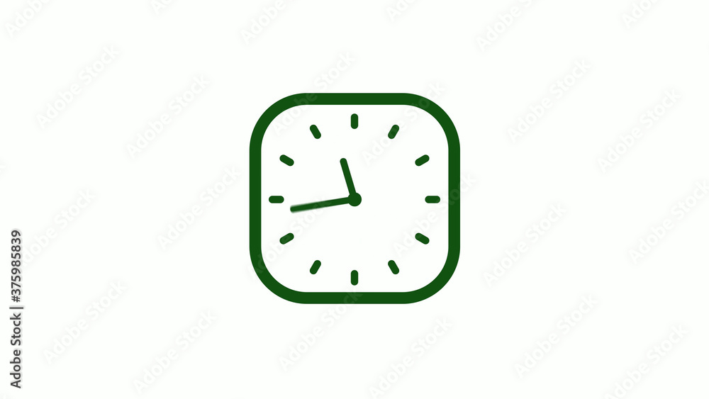 12 hours green dark counting down clock icon,square clock icon 12 hours green dark counting down clock icon,square clock icon