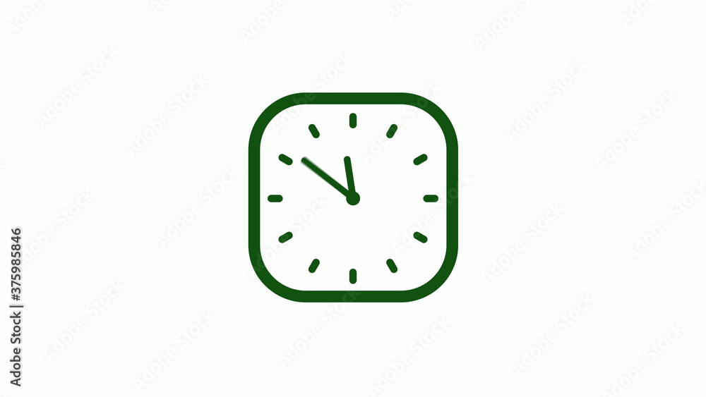 12 hours green dark counting down clock icon,square clock icon 12 hours green dark counting down clock icon,square clock icon