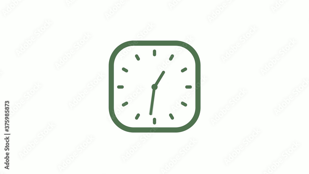 Amazing green gray 12 hours counting down clock icon on white background Amazing green gray 12 hours counting down clock icon on white background