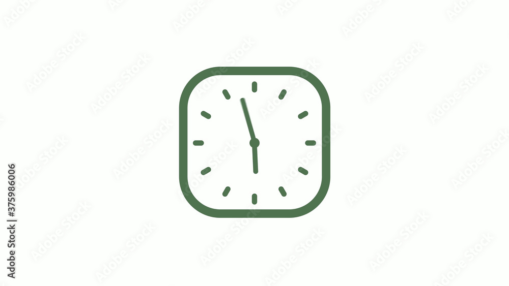 Amazing green gray 12 hours counting down clock icon on white background Amazing green gray 12 hours counting down clock icon on white background