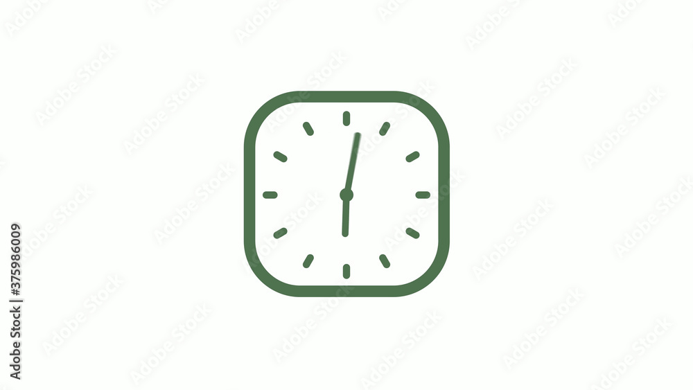 Amazing green gray 12 hours counting down clock icon on white background Amazing green gray 12 hours counting down clock icon on white background