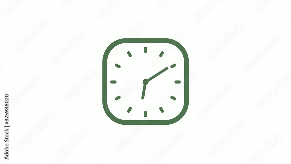 Amazing green gray 12 hours counting down clock icon on white background Amazing green gray 12 hours counting down clock icon on white background
