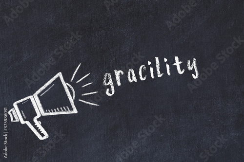 Konstfotografi Chalk sketch of loudspeaker and inscription gracility