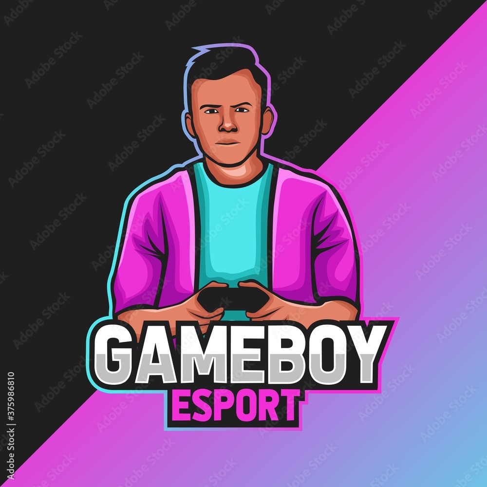 Gamer Boy mascot logo template. perfect for team logo, apparel, merchandise, etc Gamer Boy mascot logo template. perfect for team logo, apparel, merchandise, etc
