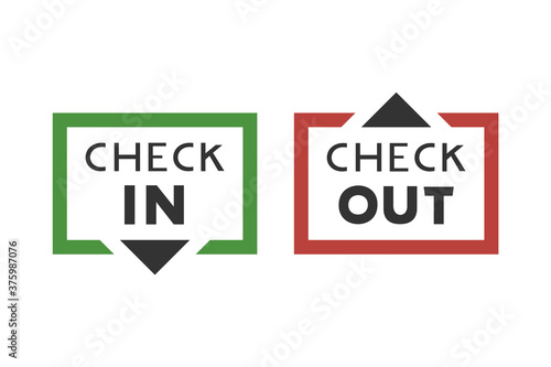 Creative design of check in and check out symbols