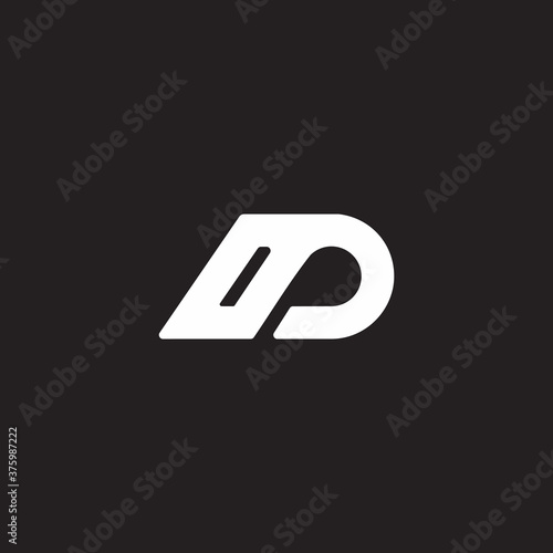 abstract letter od simple geometric line logo vector