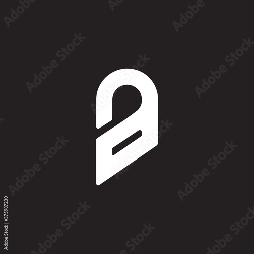 letter a abstract open padlock symbol logo vector