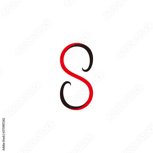 letter s 3d infinity ribbon design colorful logo vector