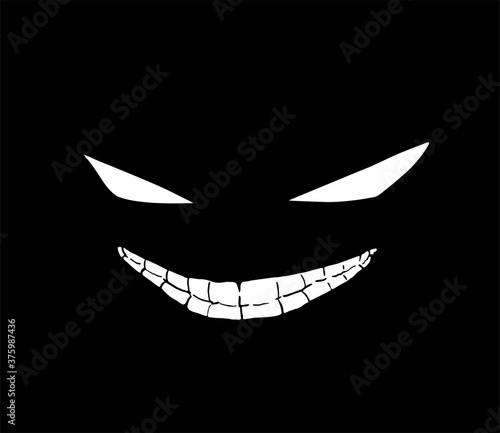 Design of grinning evil face