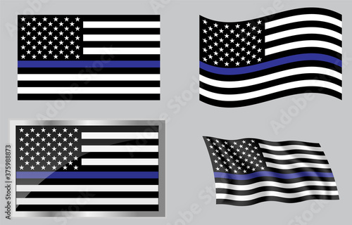 Thin Blue Line Law Enforcement Flag