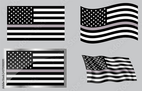 Thin Gray Line Corrections Flag