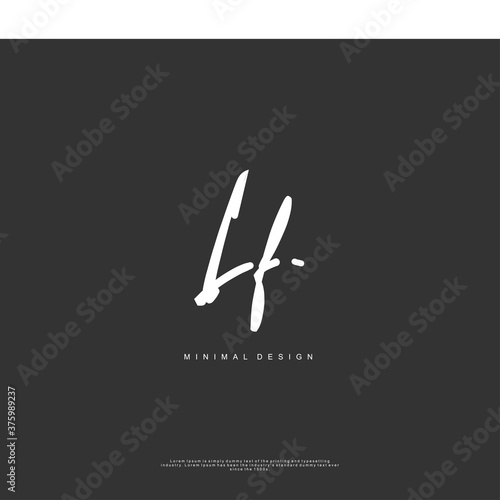 LF Initial handwriting or handwritten logo for identity. Logo with signature and hand drawn style.