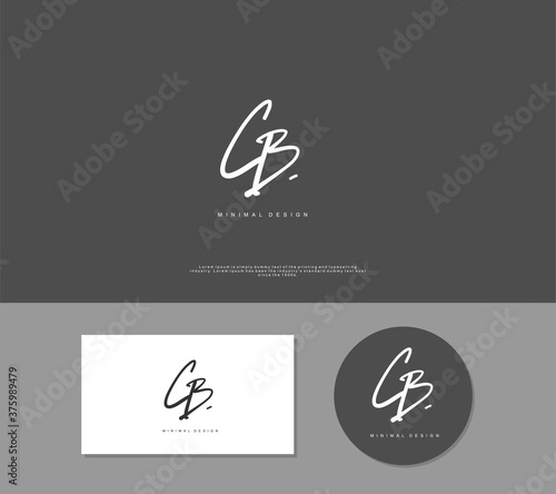 CBB Initial handwriting or handwritten logo for identity. Logo with signature and hand drawn style.