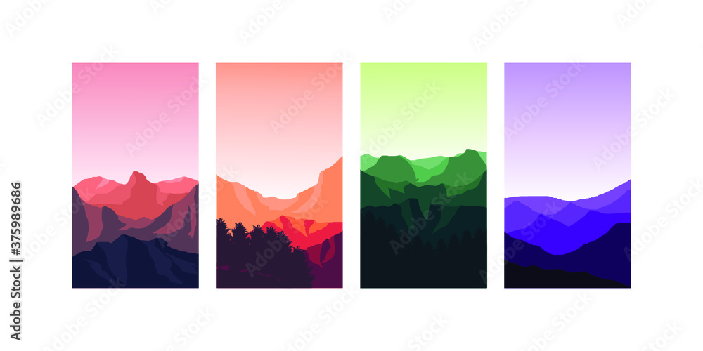 set of three banners with mountain background, vector banner of mountain, banner, tourism background , set of three banners with mountain background, vector banner of mountain, banner, tourism background ,