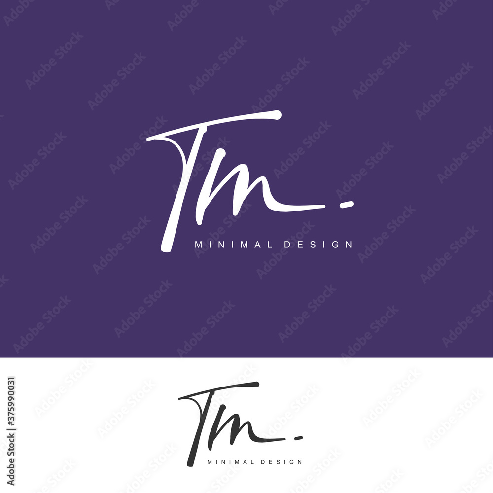 TM Initial handwriting or handwritten logo for identity. Logo with signature and hand drawn style. TM Initial handwriting or handwritten logo for identity. Logo with signature and hand drawn style.