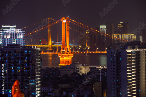 Wallpaper Mural Wuhan Yangtze River and city night and light show scenery Torontodigital.ca