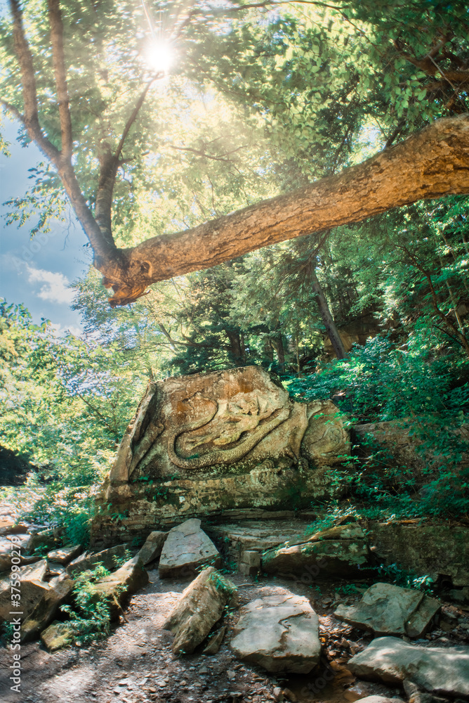 Cleveland metropark stone lady rock carving ohio Cleveland metropark stone lady rock carving ohio