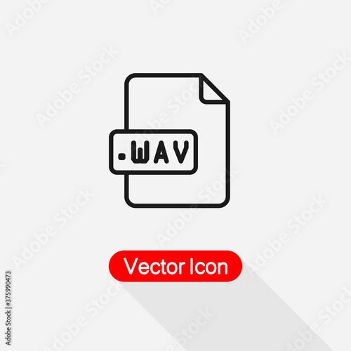 WAV File Icon Vector Illustration Eps10