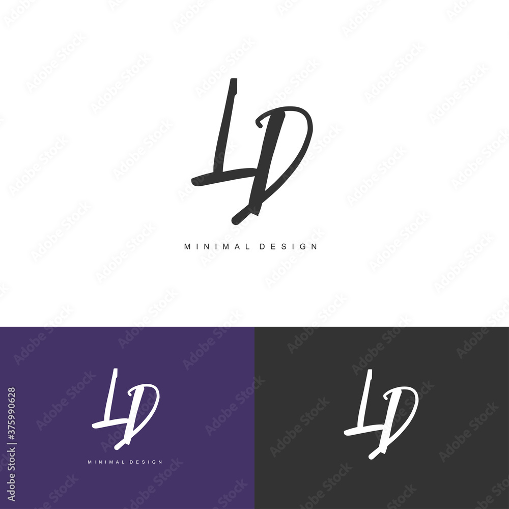 LD Initial handwriting or handwritten logo for identity. Logo with signature and hand drawn style. LD Initial handwriting or handwritten logo for identity. Logo with signature and hand drawn style.