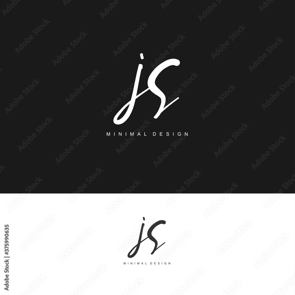 JS Initial handwriting or handwritten logo for identity. Logo with signature and hand drawn style. JS Initial handwriting or handwritten logo for identity. Logo with signature and hand drawn style.