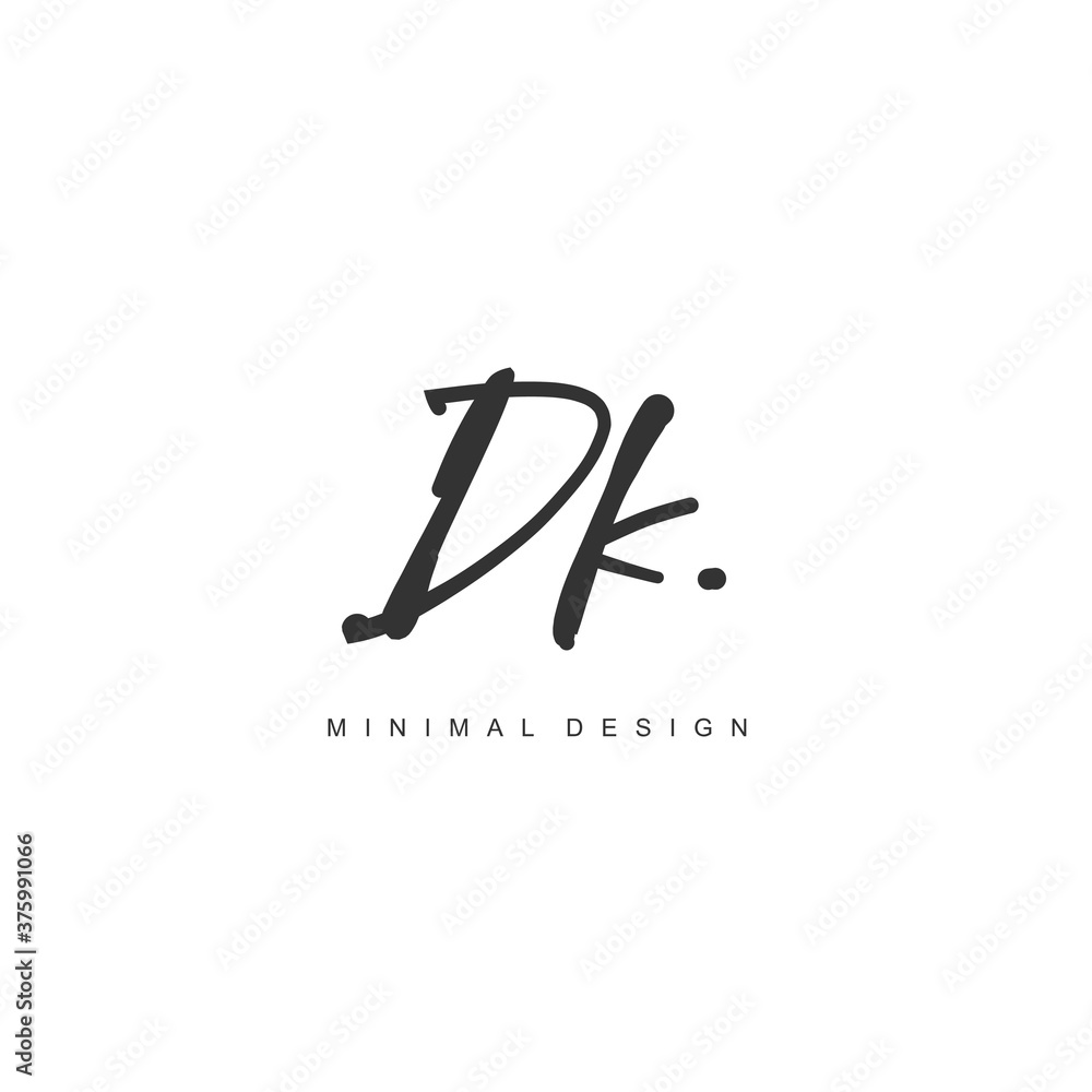 DK Initial handwriting or handwritten logo for identity. Logo with signature and hand drawn style. DK Initial handwriting or handwritten logo for identity. Logo with signature and hand drawn style.