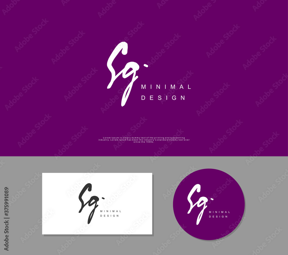 SG Initial handwriting or handwritten logo for identity. Logo with signature and hand drawn style. SG Initial handwriting or handwritten logo for identity. Logo with signature and hand drawn style.