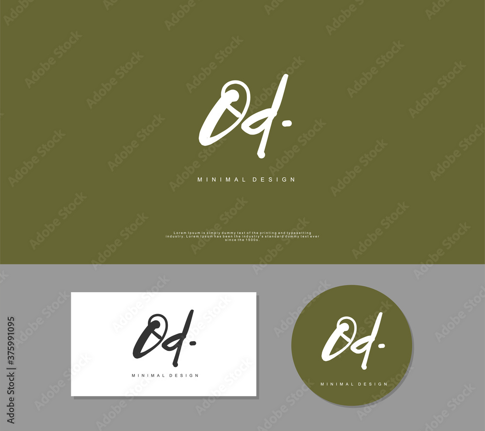 OD Initial handwriting or handwritten logo for identity. Logo with signature and hand drawn style. OD Initial handwriting or handwritten logo for identity. Logo with signature and hand drawn style.