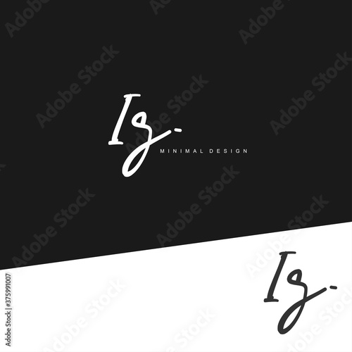 IG Initial handwriting or handwritten logo for identity. Logo with signature and hand drawn style.