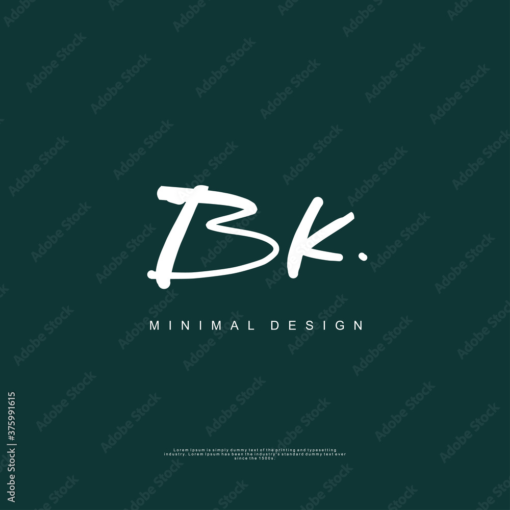 BK Initial handwriting or handwritten logo for identity. Logo with signature and hand drawn style. BK Initial handwriting or handwritten logo for identity. Logo with signature and hand drawn style.