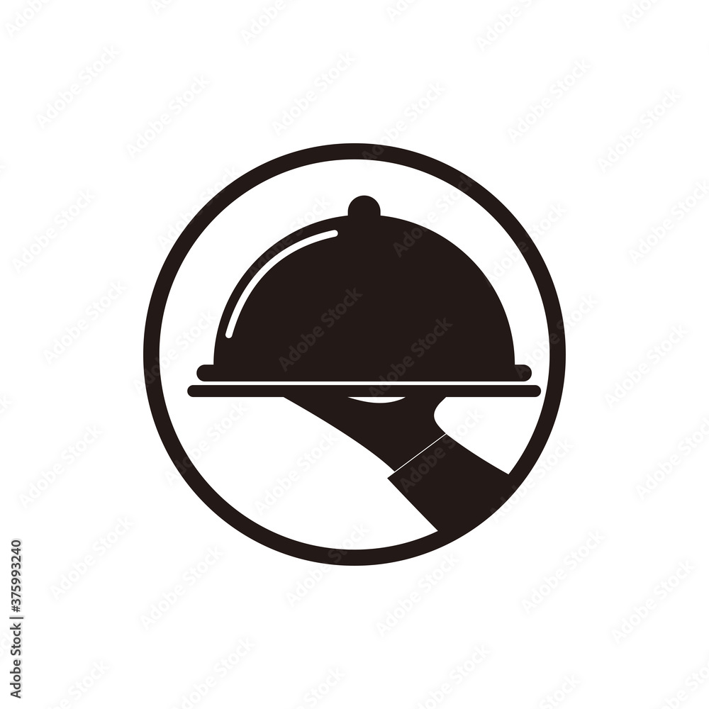 Serving food vector icon illustration sign Serving food vector icon illustration sign