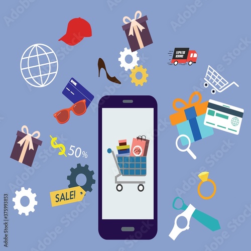 Online Shopping process infographic
