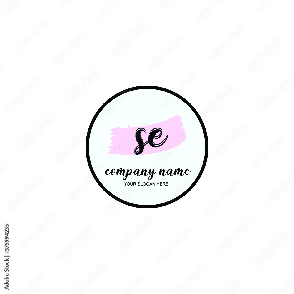 SE Initial handwriting logo template vector SE Initial handwriting logo template vector