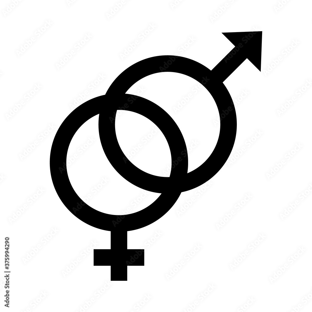 heterosexual gender symbol of sexual orientation line style icon heterosexual gender symbol of sexual orientation line style icon
