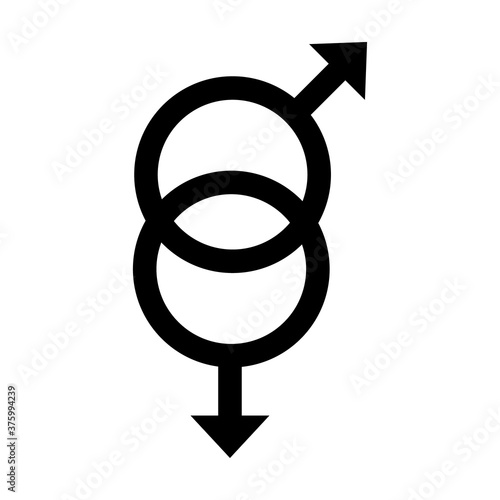 gay gender symbol of sexual orientation line style icon