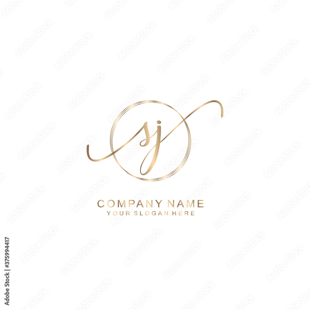 SJ Initial handwriting logo template vector SJ Initial handwriting logo template vector