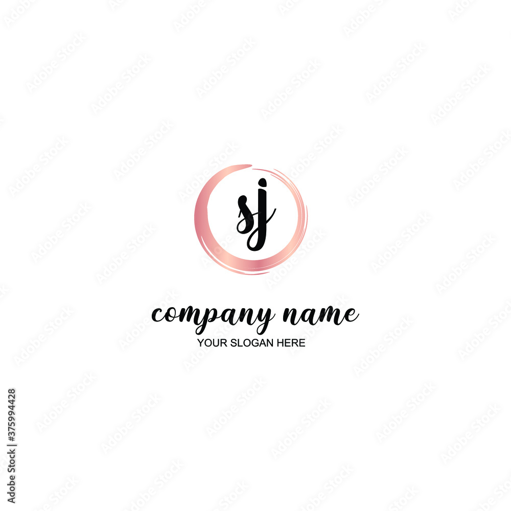 SJ Initial handwriting logo template vector SJ Initial handwriting logo template vector