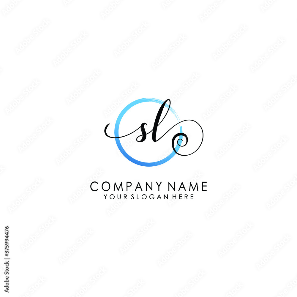 SL Initial handwriting logo template vector SL Initial handwriting logo template vector