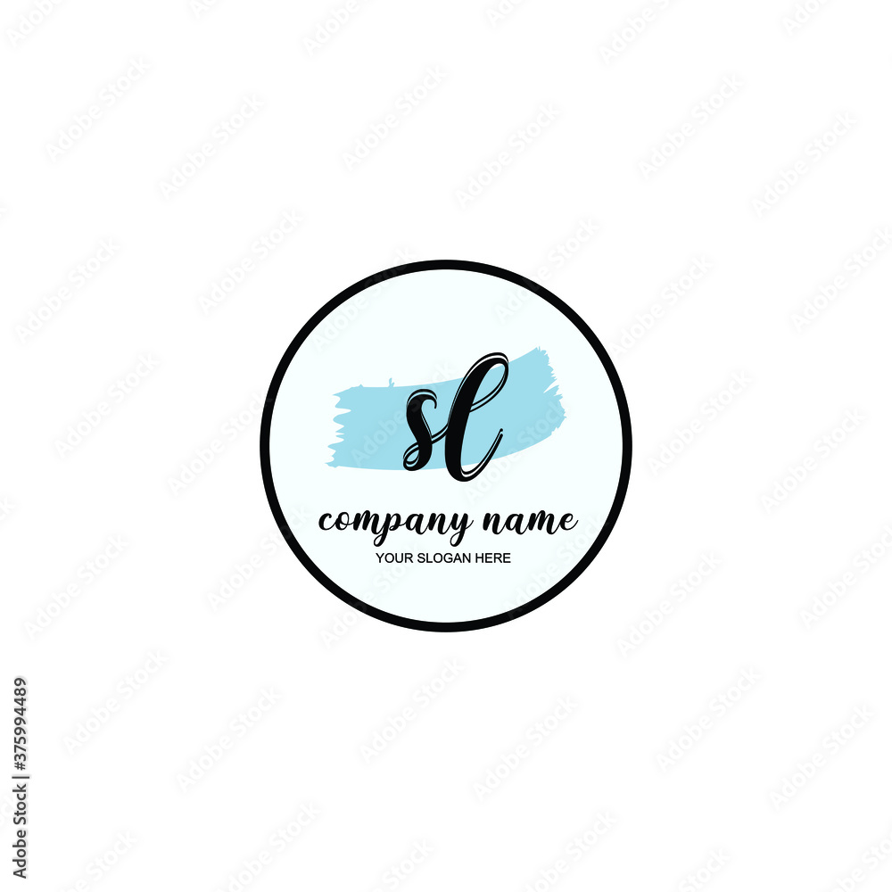 SL Initial handwriting logo template vector SL Initial handwriting logo template vector