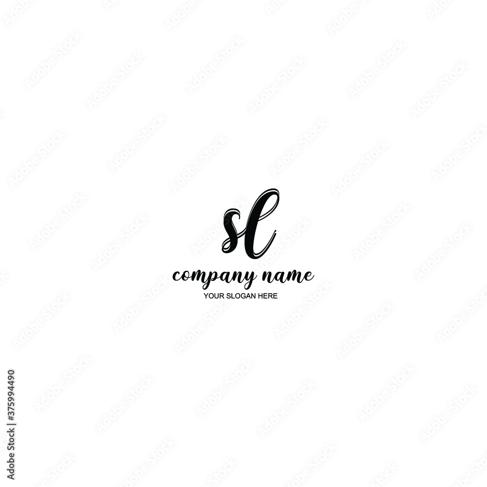 SL Initial handwriting logo template vector SL Initial handwriting logo template vector