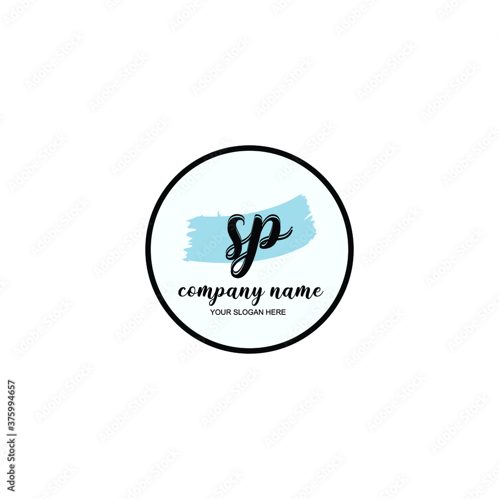 SP Initial handwriting logo template vector SP Initial handwriting logo template vector