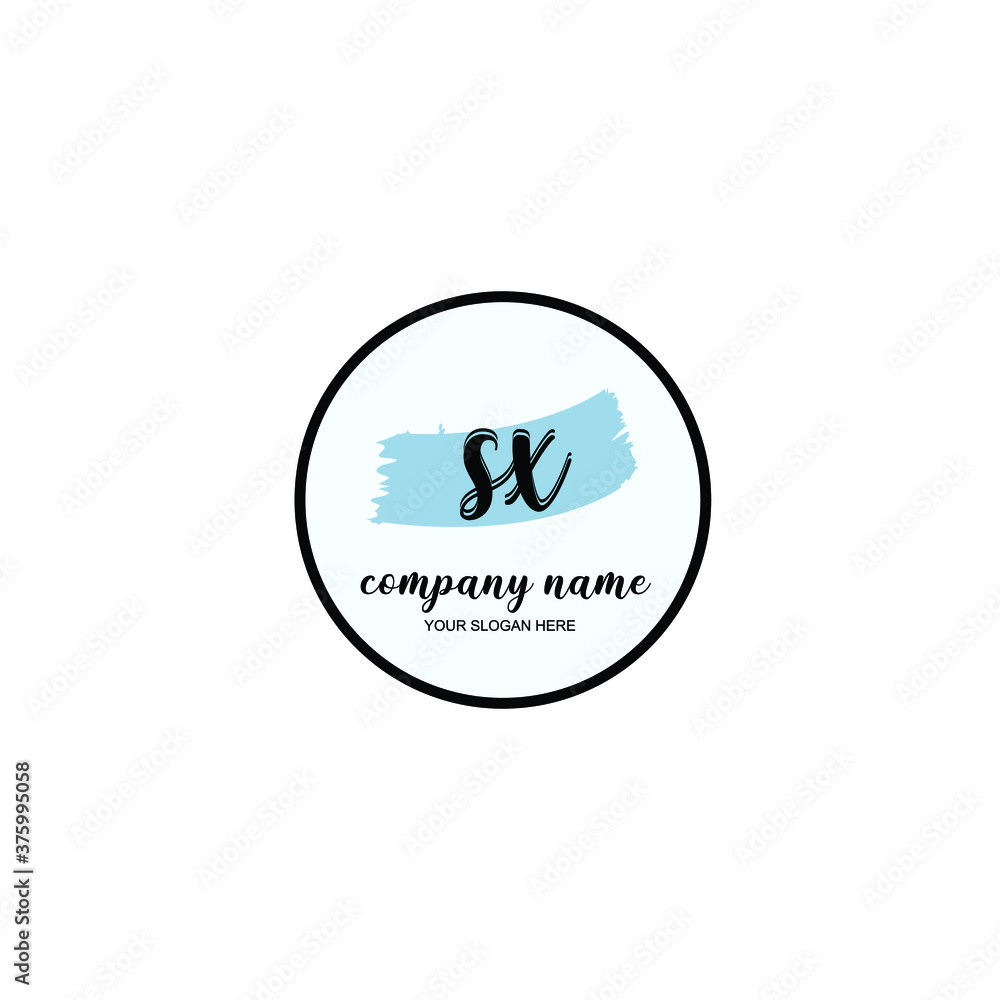 SX Initial handwriting logo template vector SX Initial handwriting logo template vector