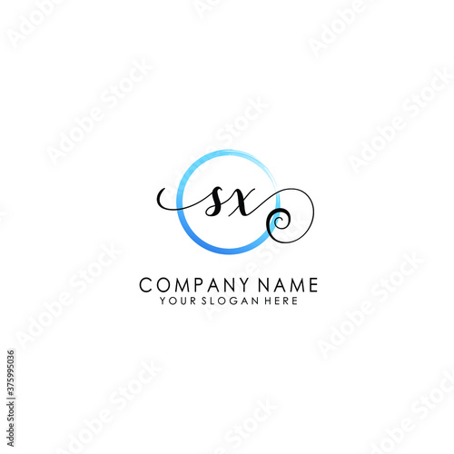 SX Initial handwriting logo template vector © MUCHAMMAD