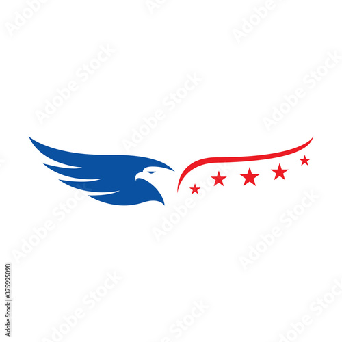 us flag american strip and stars eagle logo vector design concept illustrations