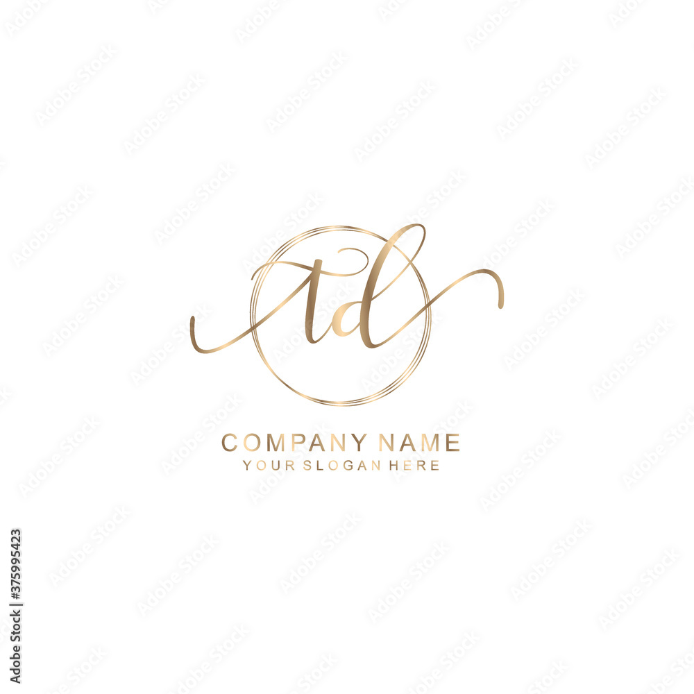 TD Initial handwriting logo template vector
TD Initial handwriting logo template vector