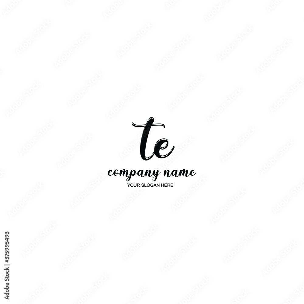 TE Initial handwriting logo template vector
TE Initial handwriting logo template vector