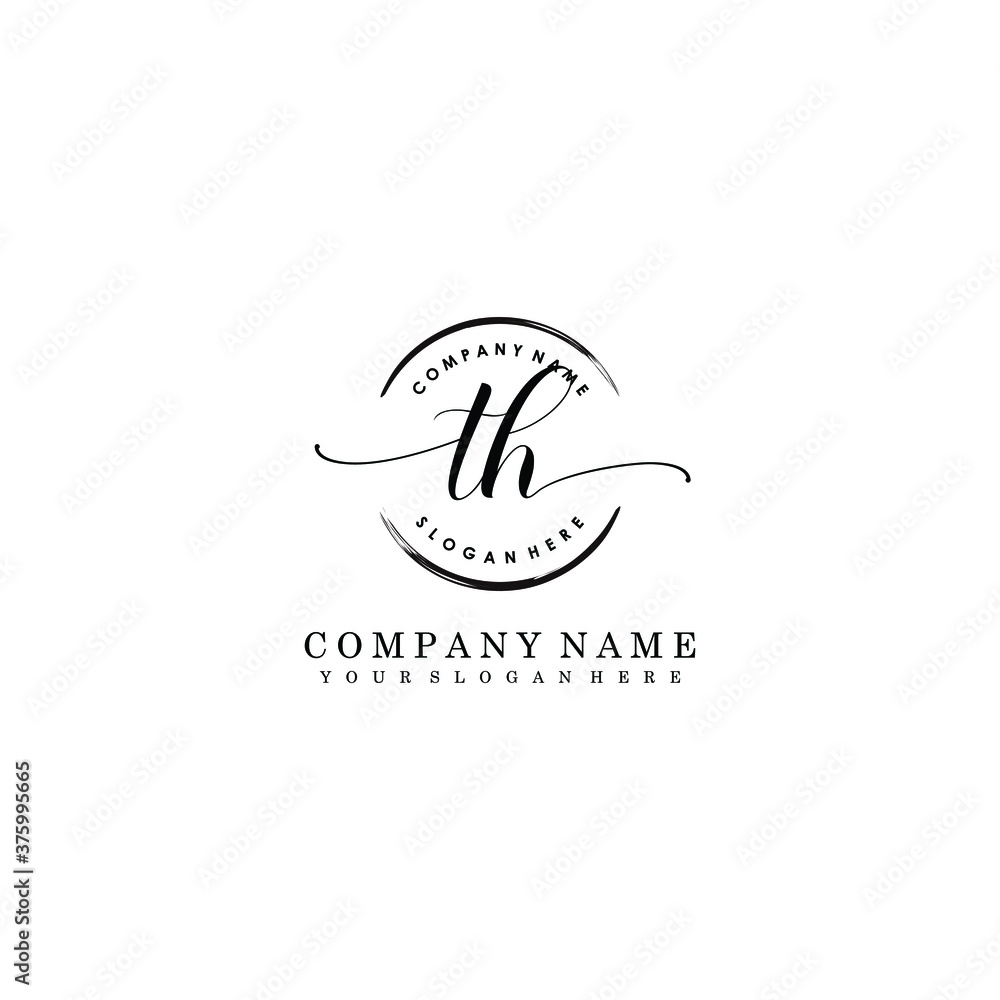 TH Initial handwriting logo template vector TH Initial handwriting logo template vector