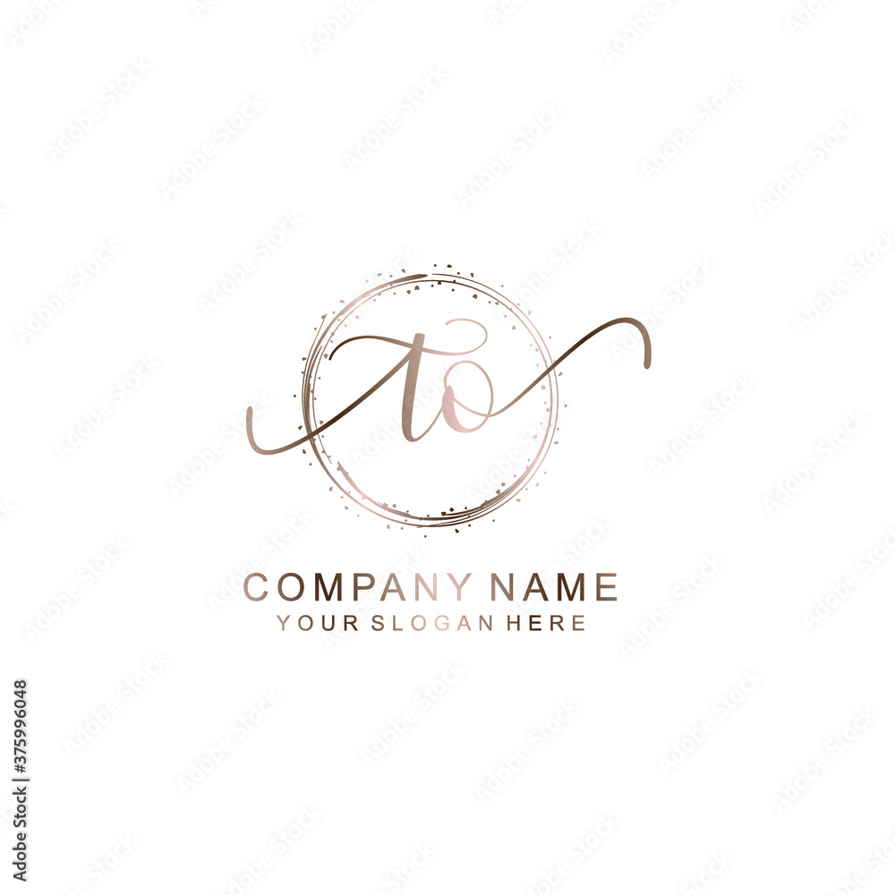 TO Initial handwriting logo template vector TO Initial handwriting logo template vector