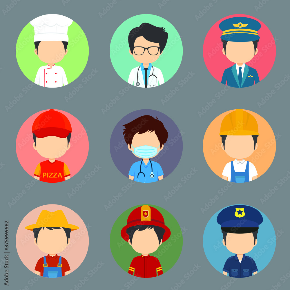 Set Of Great Variety Workers Flat Avatars Set Of Great Variety Workers Flat Avatars